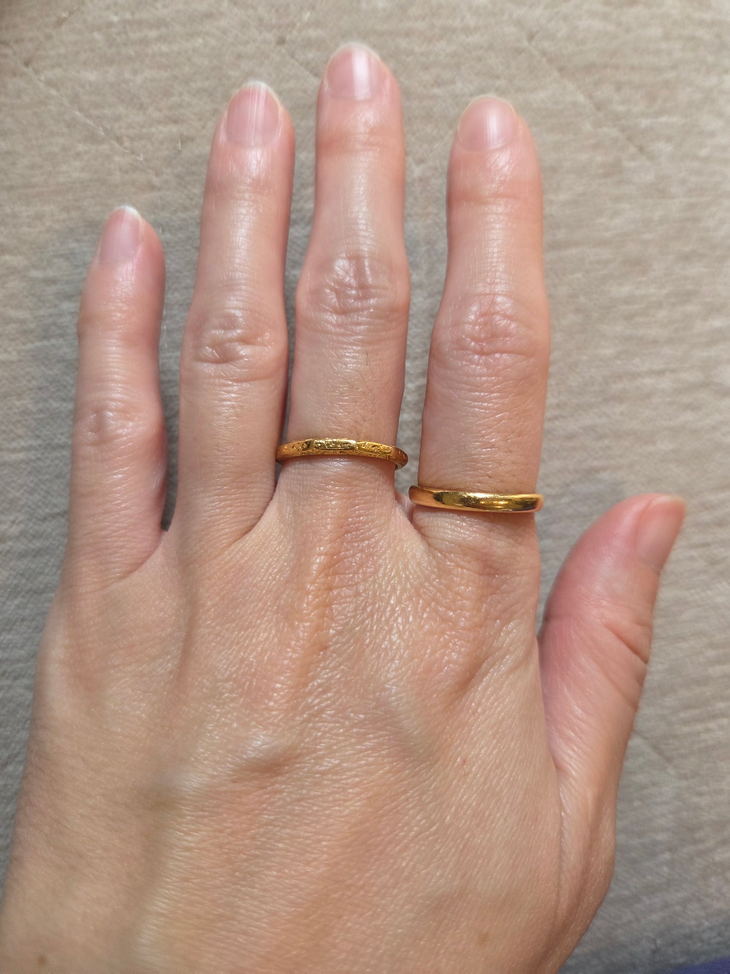 22k Vintage 1940s Gold Wedding Bands