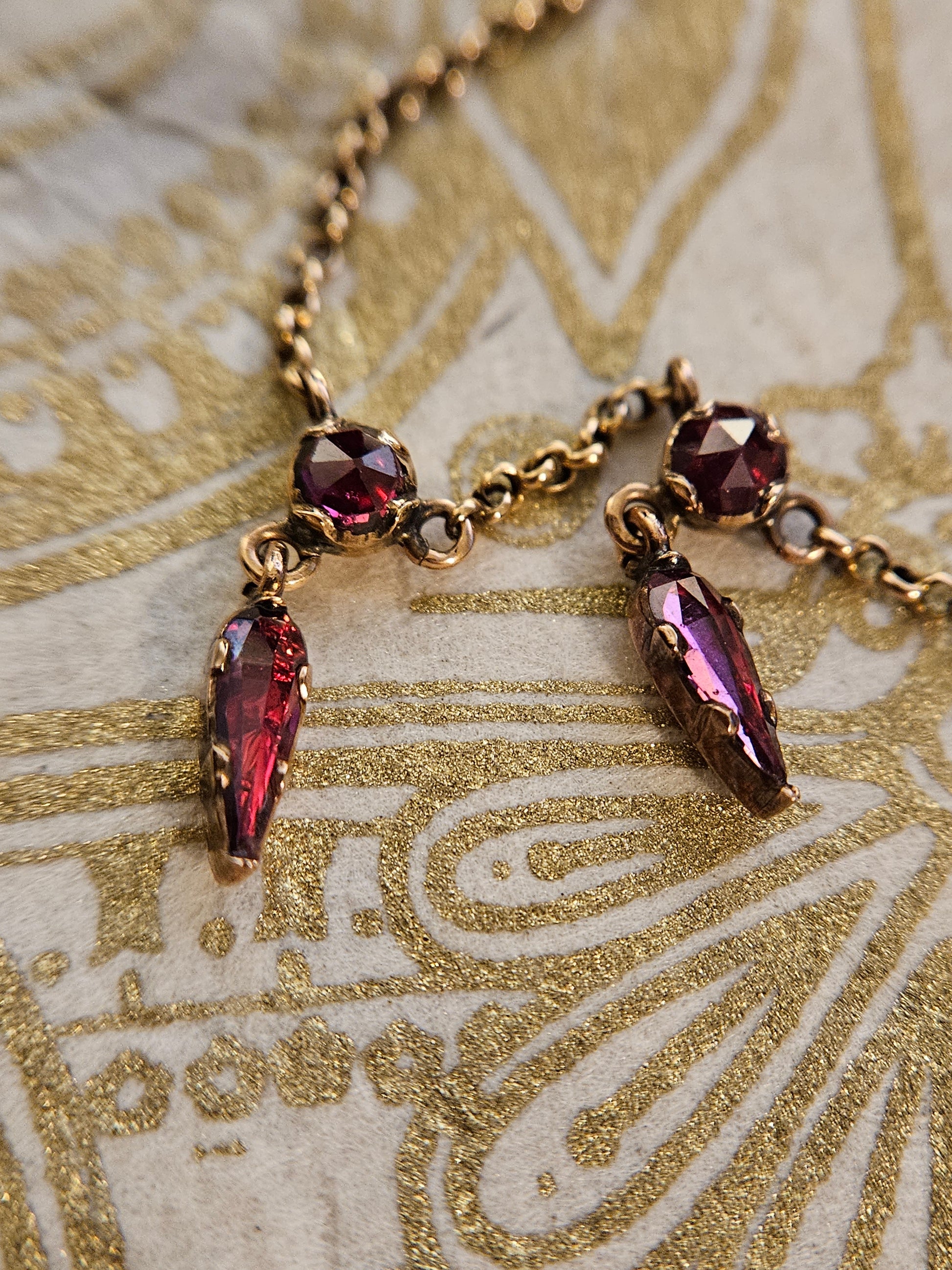 Garnet True Blood Necklace Perpignan Antique Garnet Fringe