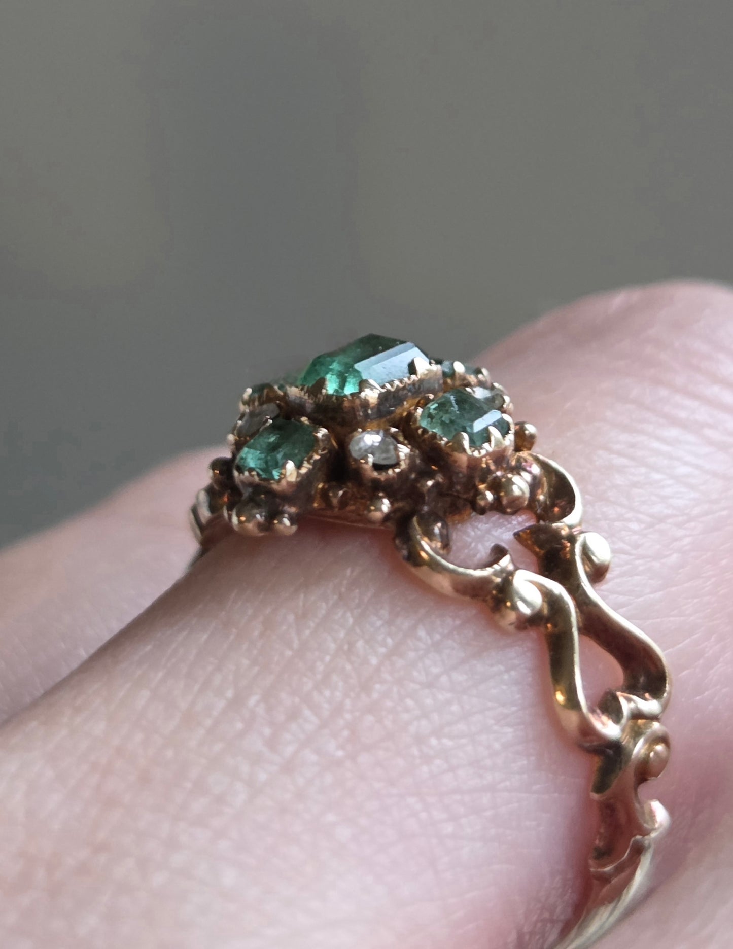 Vintage Emerald and Diamond Ring