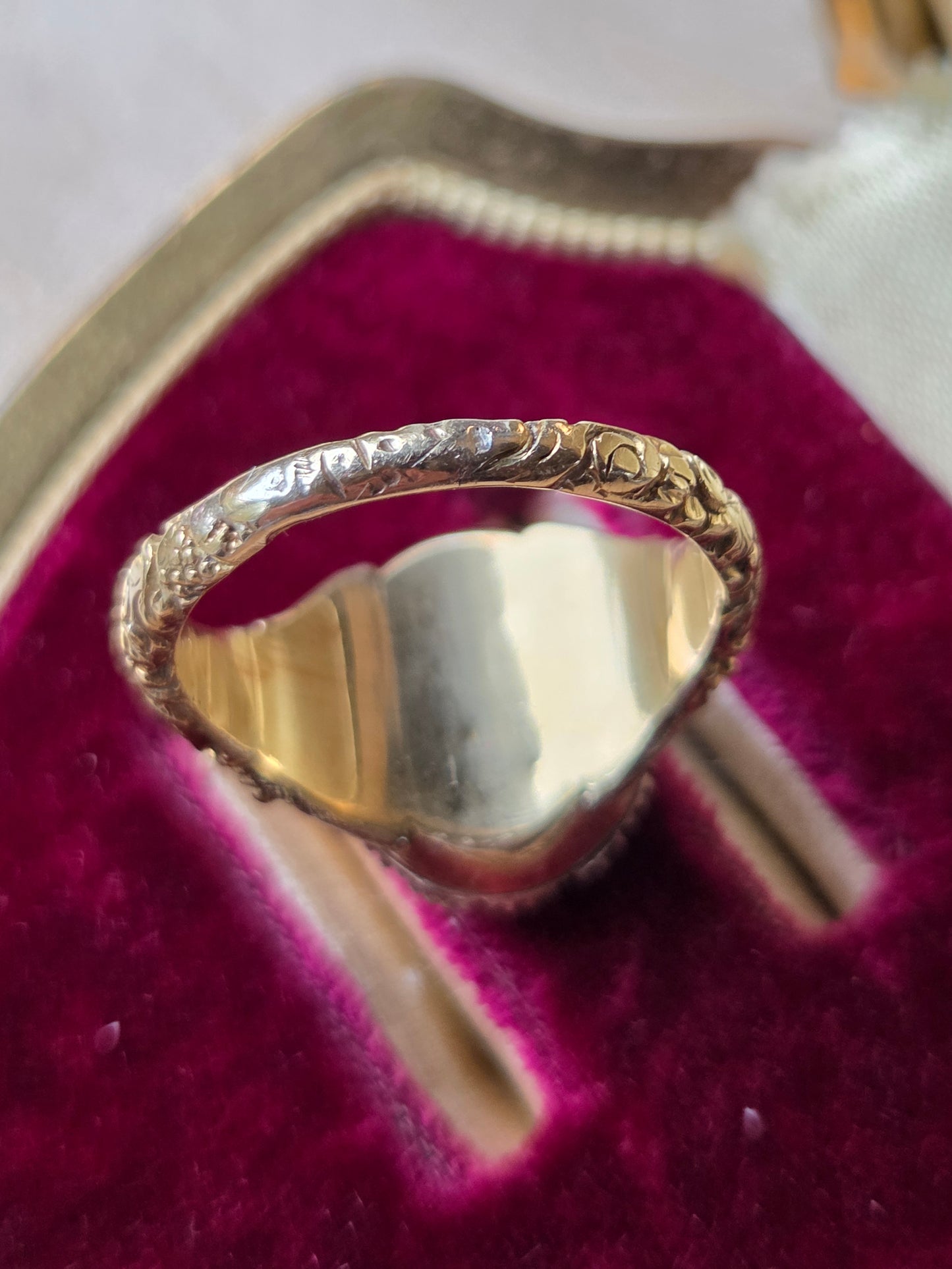 Georgian Imperial Topaz Natural Pearl Halo Ring