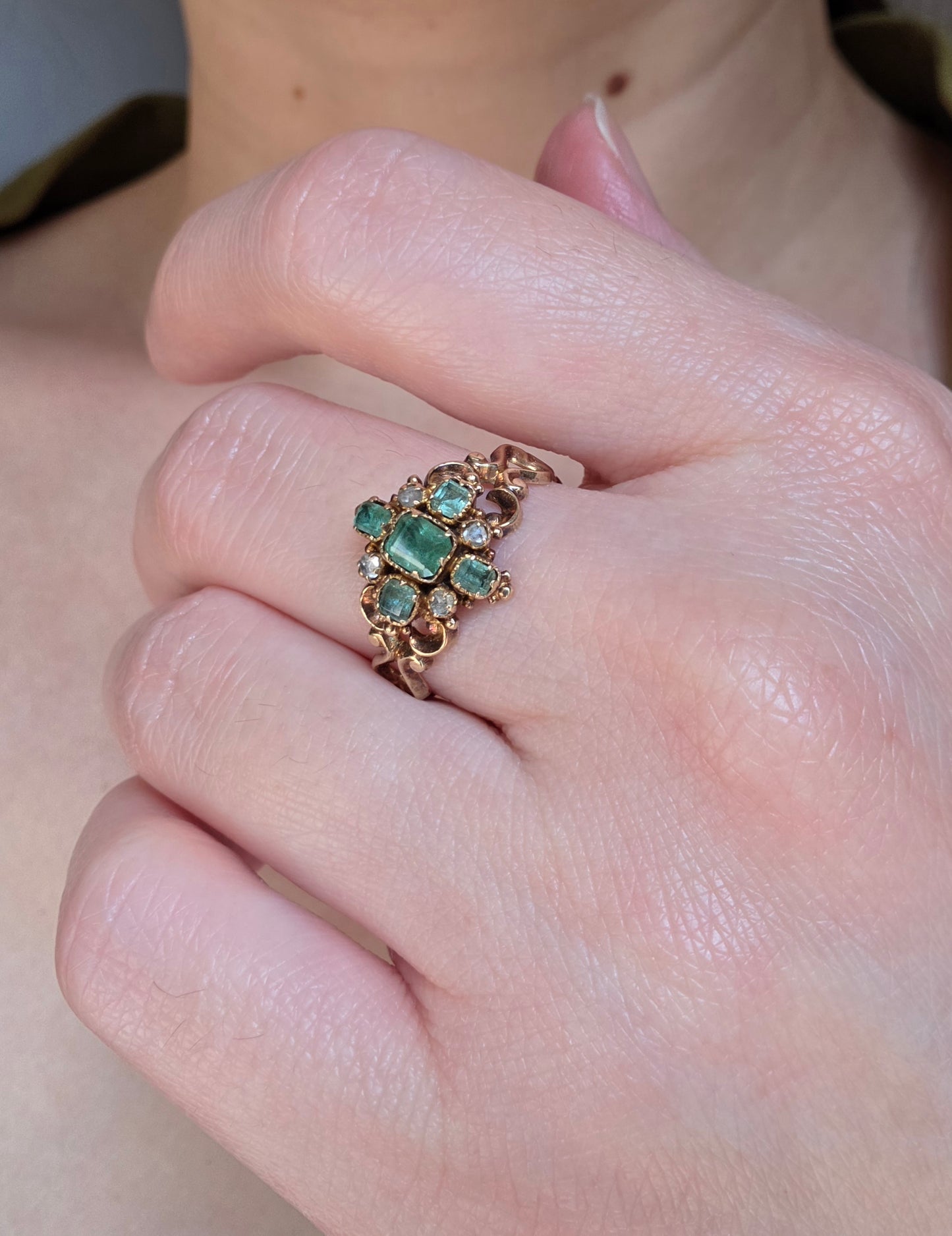 Vintage Emerald and Diamond Ring