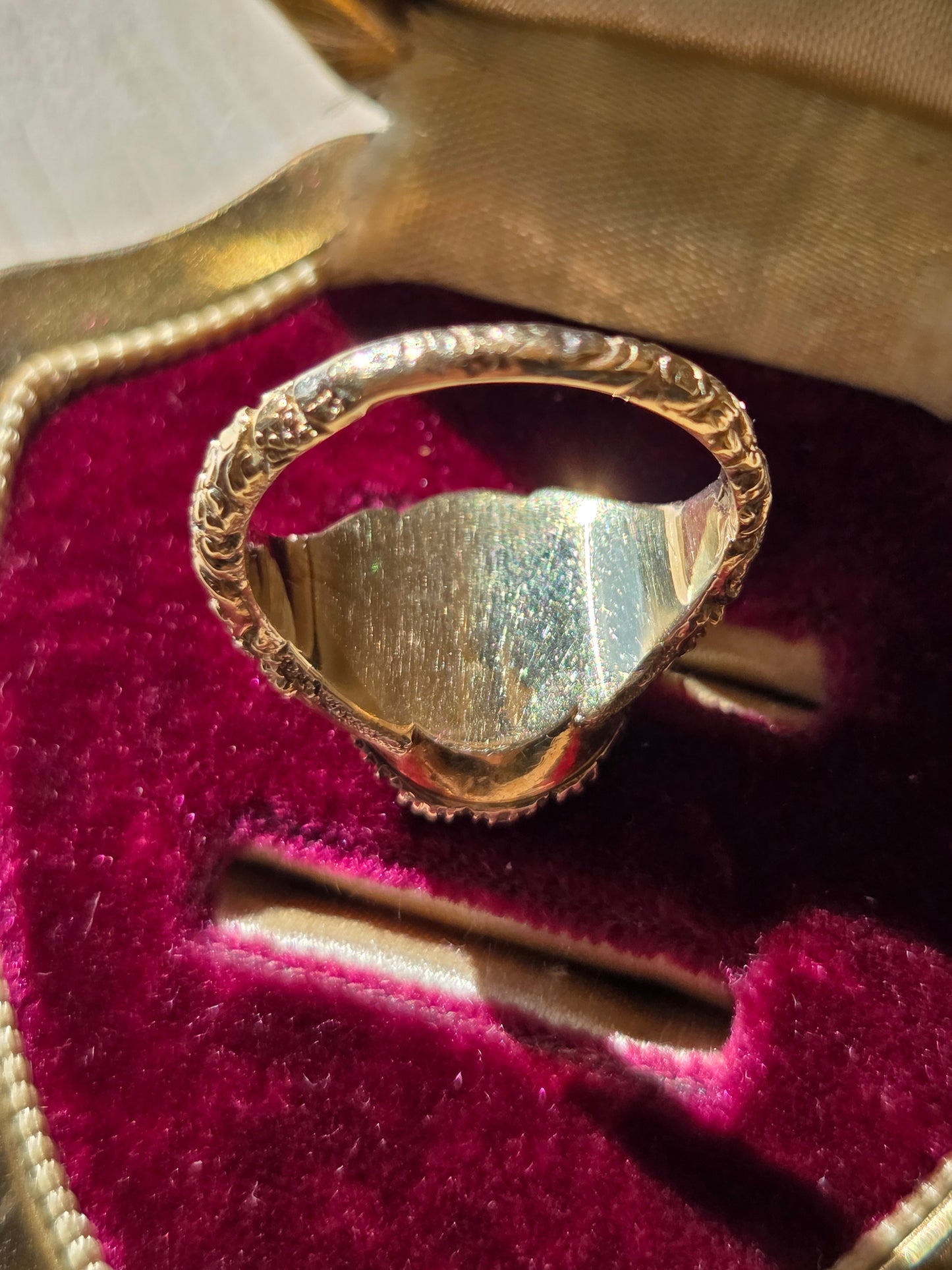 Georgian Imperial Topaz Natural Pearl Halo Ring
