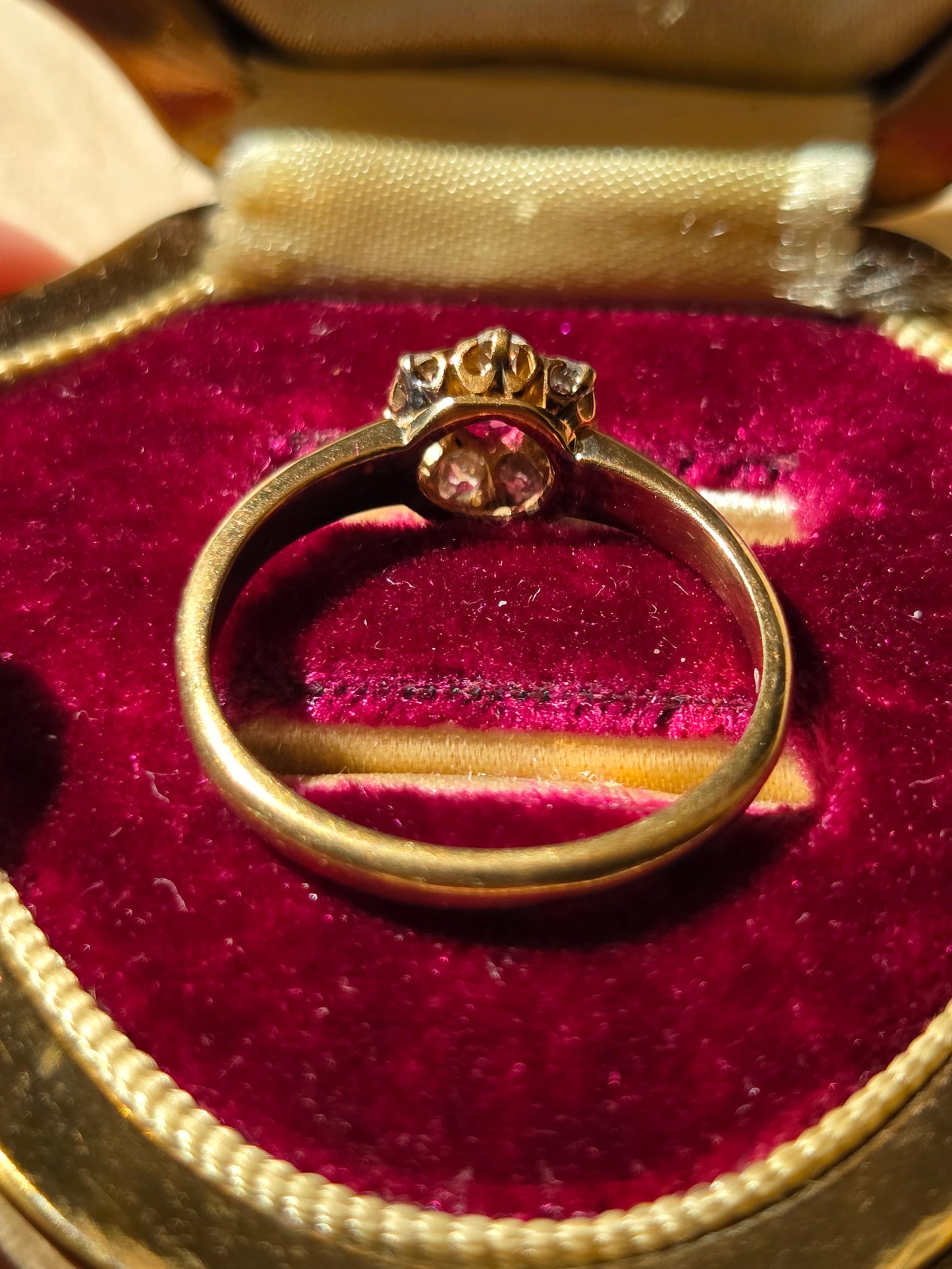 Early Victorian Diamond Daisy Ruby Ring