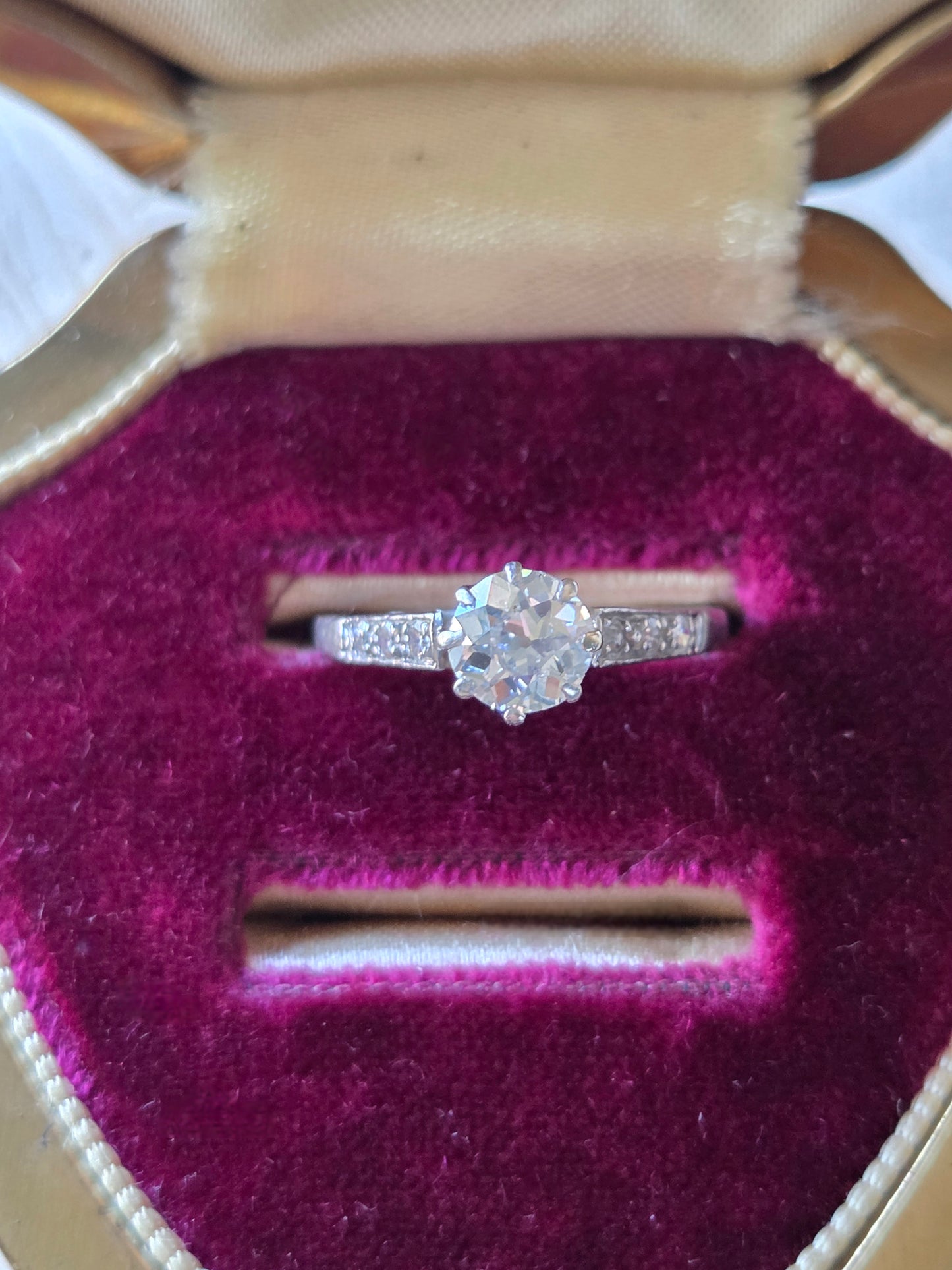 Edwardian Platinum 0.95ctw Diamond Ring