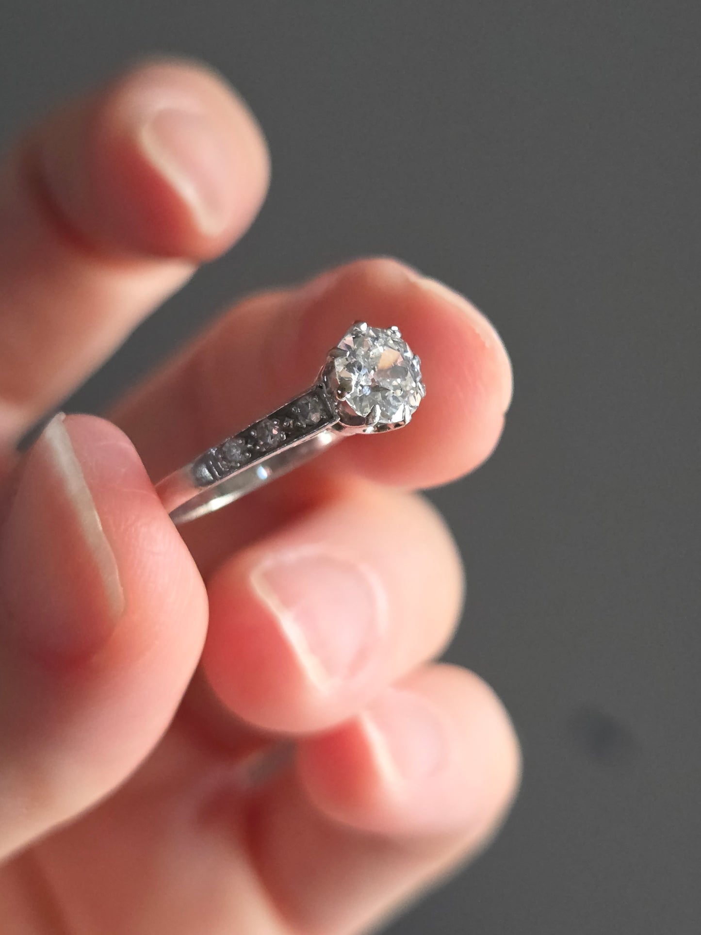 Edwardian Platinum 0.95ctw Diamond Ring