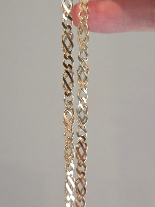 9k Gold Vintage Infinity Knot Weighty Chain