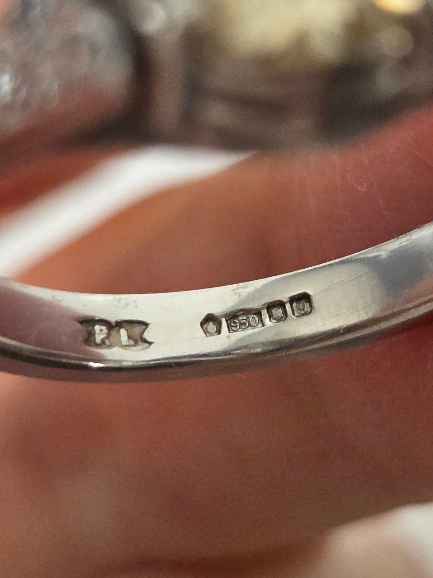 Antique Fancy Color Diamond Platinum Ring