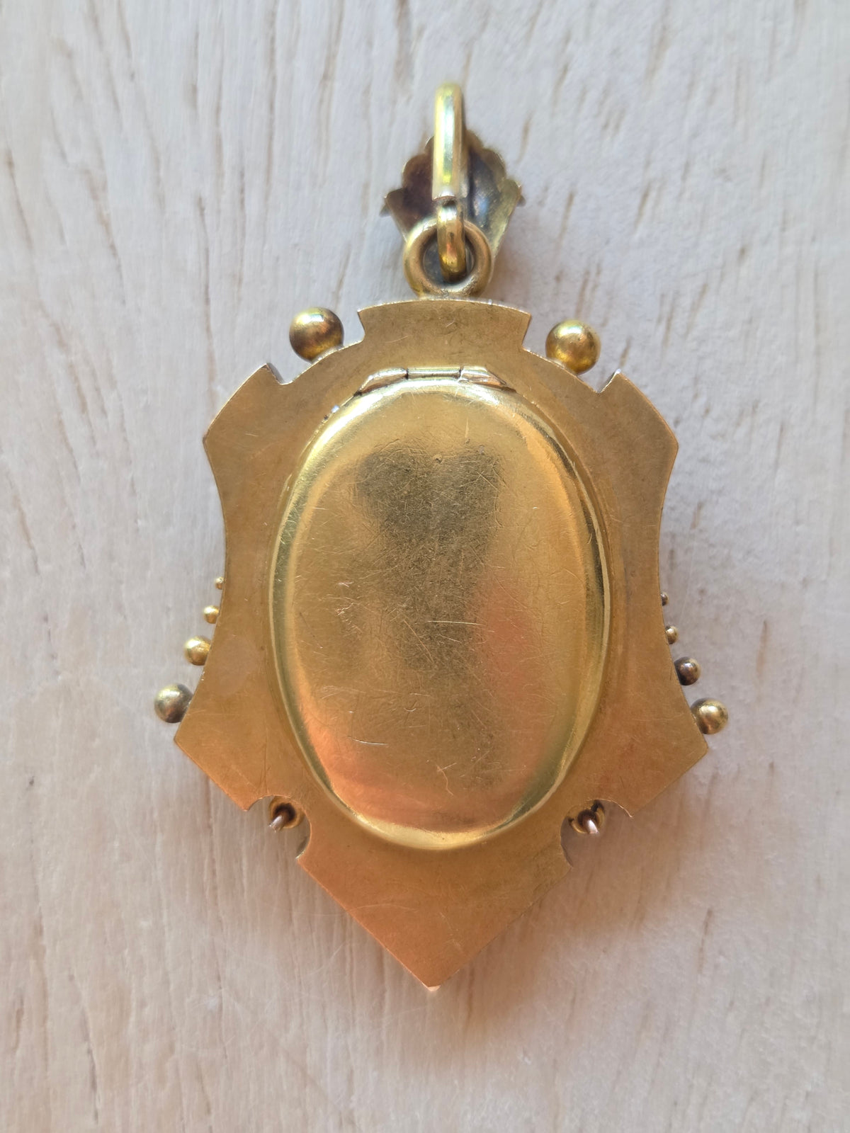 Victorian Etruscan Revival Locket 15k Gold