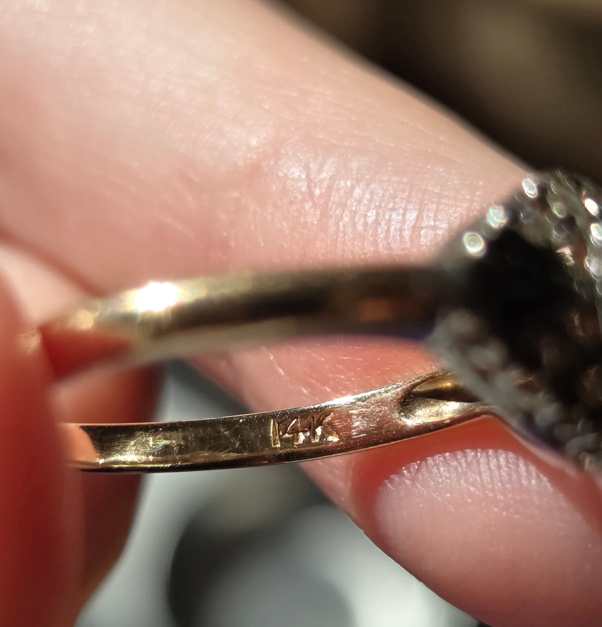 1930s Diamond and Demantoid 14k Gold Ring