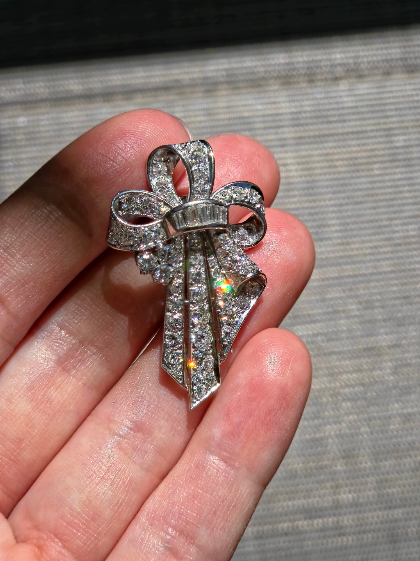 Vintage 1940s Platinum Diamond Clip 1.88ctw