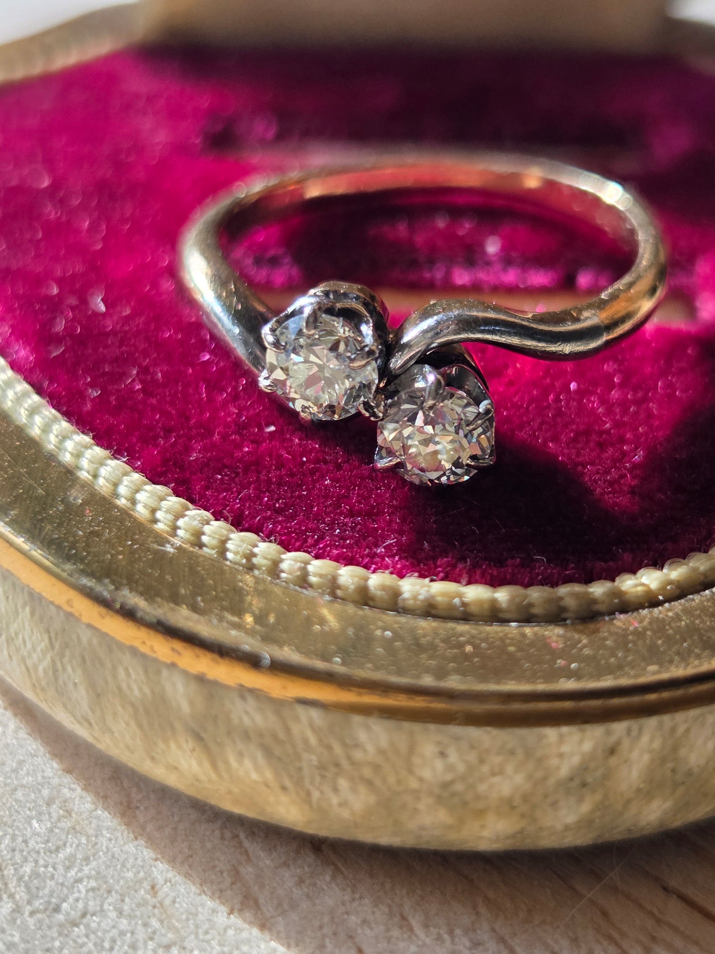 Edwardian Toi et Moi Ring 0.72ctw Diamond Ring