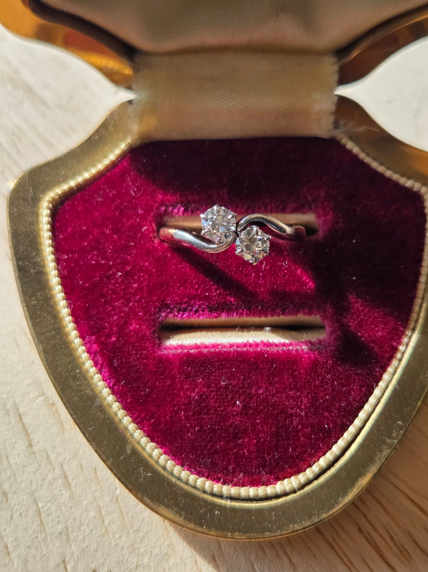 Edwardian Toi et Moi Ring 0.72ctw Diamond Ring