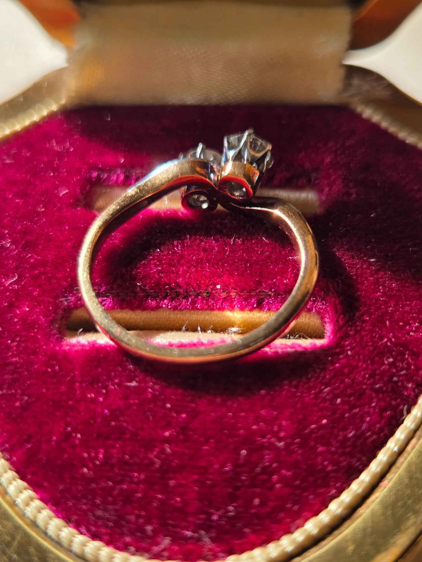 Edwardian Toi et Moi Ring 0.72ctw Diamond Ring